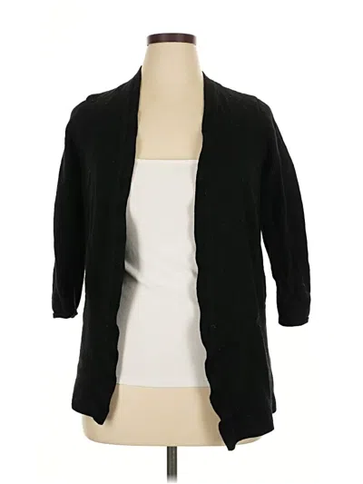 Pre-owned Talbots Wool Cardigan Sweater In Black