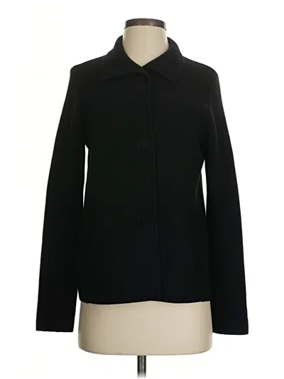 Pre-owned Talbots Wool Cardigan Sweater In Black