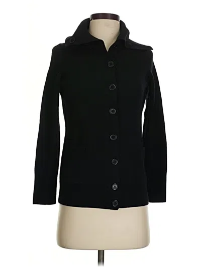 Pre-owned Talbots Wool Cardigan Sweater In Black