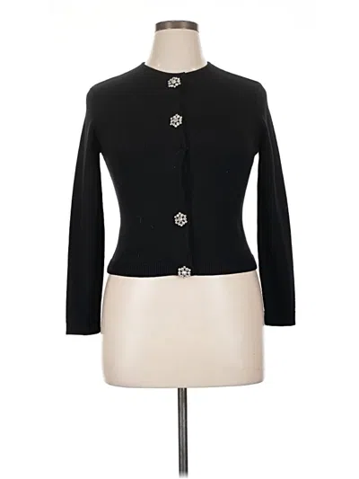 Pre-owned Talbots Wool Cardigan Sweater In Black