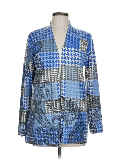 Pre-owned Talbots Wool Cardigan Sweater In Blue