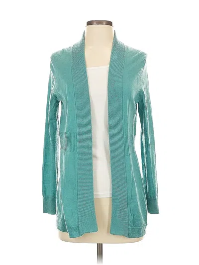 Pre-owned Talbots Wool Cardigan Sweater In Blue