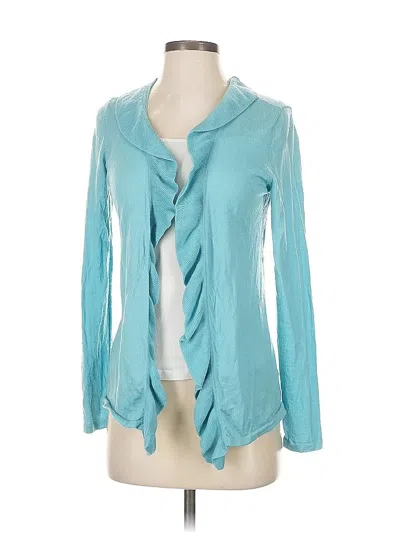 Pre-owned Talbots Wool Cardigan Sweater In Blue
