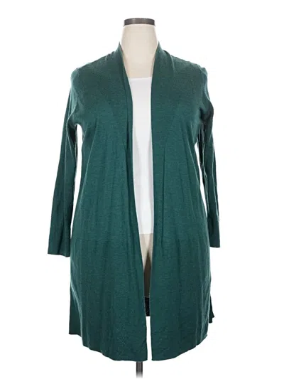 Pre-owned Talbots Wool Cardigan Sweater In Blue