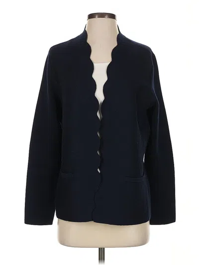 Pre-owned Talbots Wool Cardigan Sweater In Blue