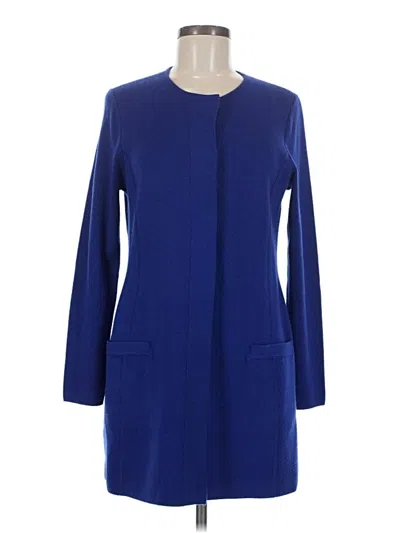 Pre-owned Talbots Wool Cardigan Sweater In Blue