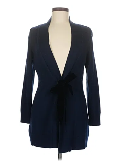 Pre-owned Talbots Wool Cardigan Sweater In Blue