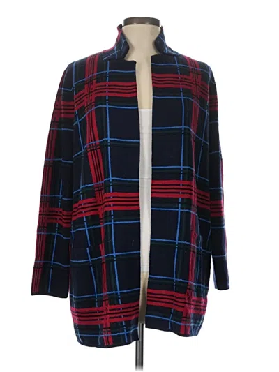 Pre-owned Talbots Wool Cardigan Sweater In Blue