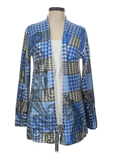 Pre-owned Talbots Wool Cardigan Sweater In Blue