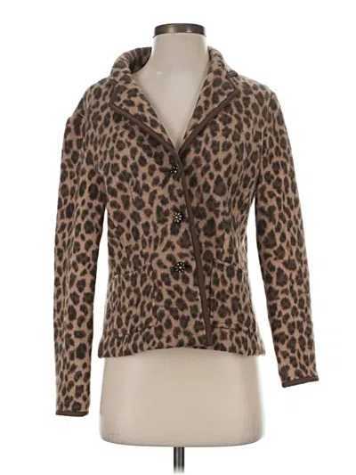 Pre-owned Talbots Wool Cardigan Sweater In Brown