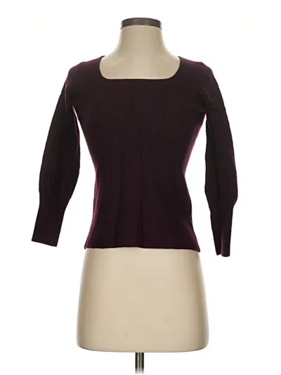 Pre-owned Talbots Wool Cardigan Sweater In Burgundy