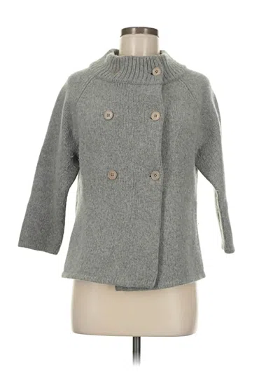 Pre-owned Talbots Wool Cardigan Sweater In Gray