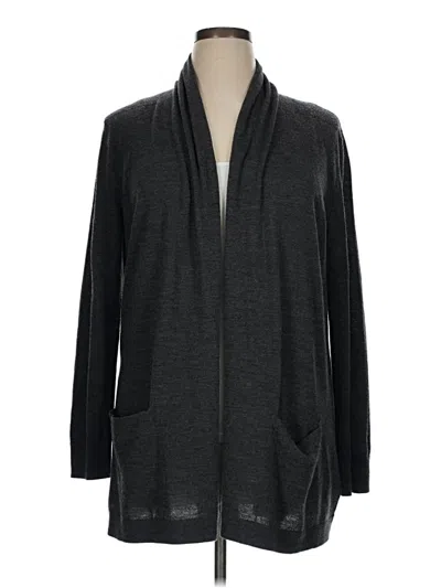 Pre-owned Talbots Wool Cardigan Sweater In Gray