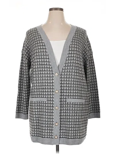 Talbots Wool Cardigan Sweater In Gray