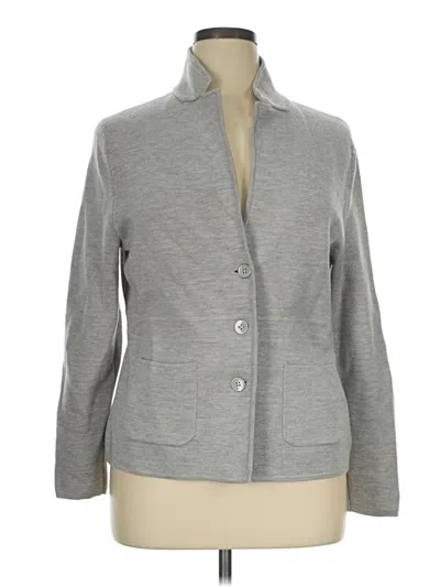 Pre-owned Talbots Wool Cardigan Sweater In Gray