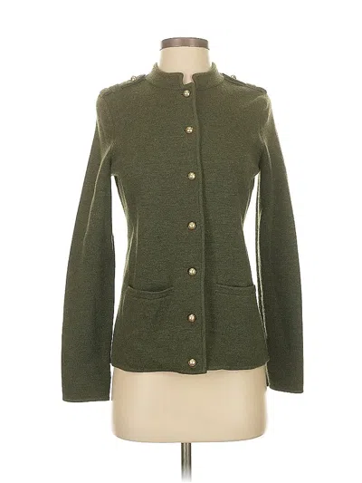 Pre-owned Talbots Wool Cardigan Sweater In Green
