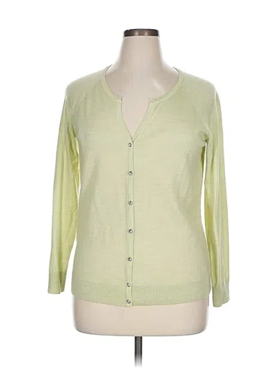 Pre-owned Talbots Wool Cardigan Sweater In Green
