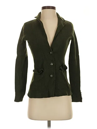 Pre-owned Talbots Wool Cardigan Sweater In Green