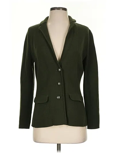 Pre-owned Talbots Wool Cardigan Sweater In Green