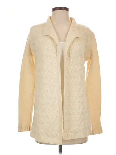 Pre-owned Talbots Wool Cardigan Sweater In Ivory