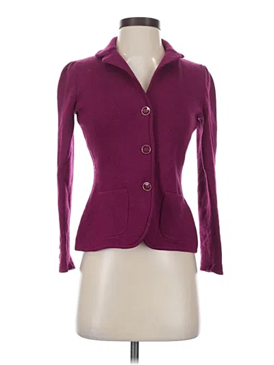 Pre-owned Talbots Wool Cardigan Sweater In Purple