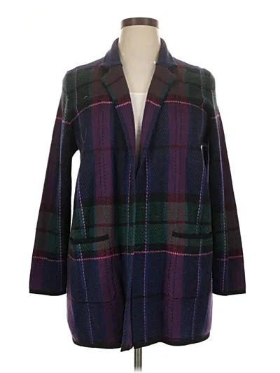 Pre-owned Talbots Wool Cardigan Sweater In Purple