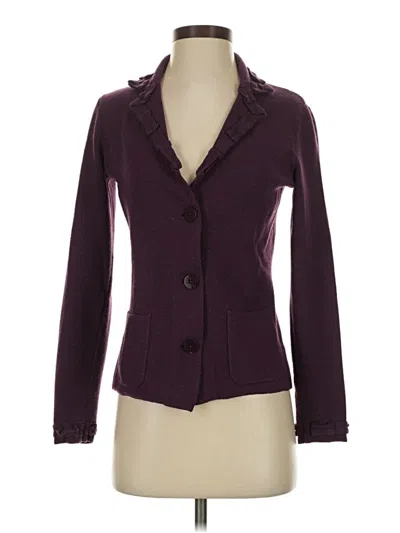Pre-owned Talbots Wool Cardigan Sweater In Purple