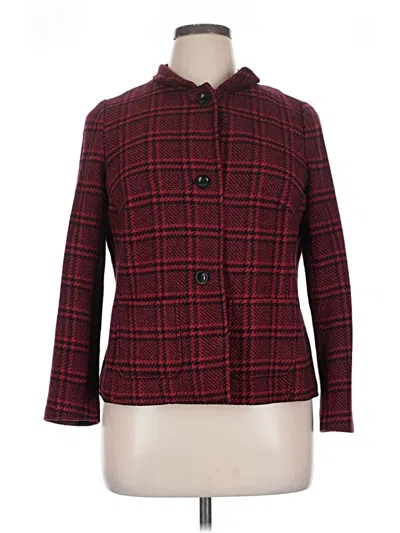 Pre-owned Talbots Wool Cardigan Sweater In Red