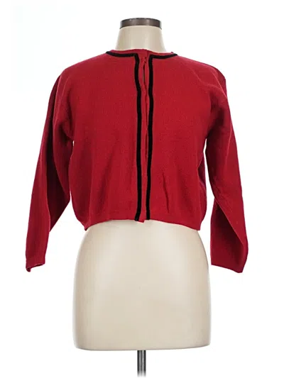 Pre-owned Talbots Wool Cardigan Sweater In Red