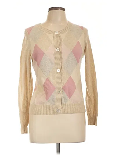Pre-owned Talbots Wool Cardigan Sweater In Tan