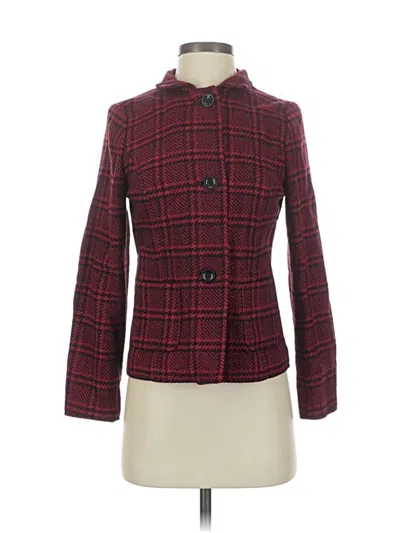 Pre-owned Talbots Wool Coat In Burgundy