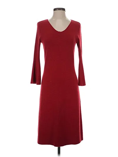 Pre-owned Talbots Wool Dress In Burgundy