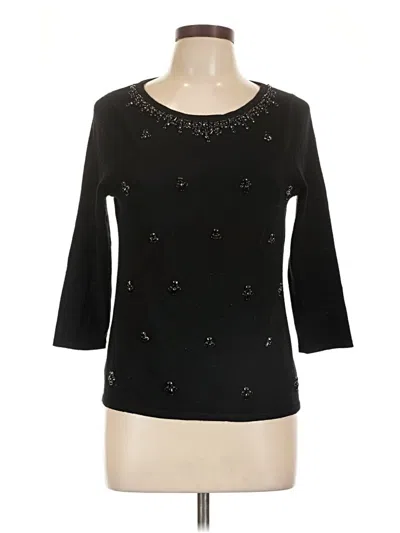 Pre-owned Talbots Wool Pullover Sweater In Black