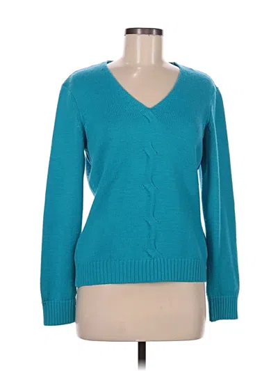 Pre-owned Talbots Wool Pullover Sweater In Blue
