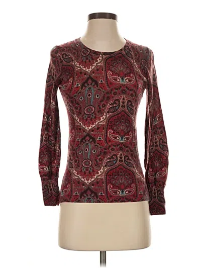 Pre-owned Talbots Wool Pullover Sweater In Burgundy
