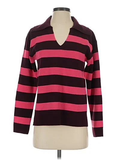 Pre-owned Talbots Wool Pullover Sweater In Burgundy
