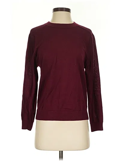 Pre-owned Talbots Wool Pullover Sweater In Burgundy