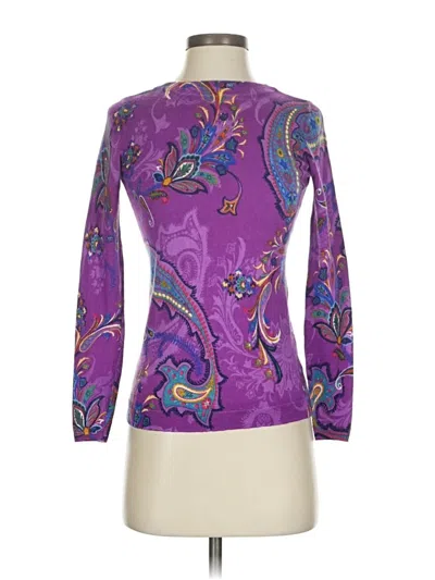 Pre-owned Talbots Wool Pullover Sweater In Purple