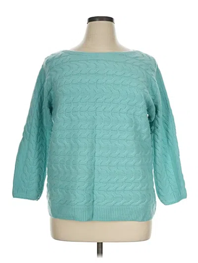 Pre-owned Talbots Wool Pullover Sweater In Teal