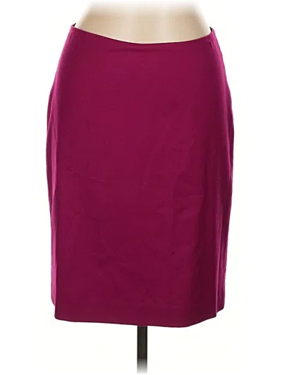 Pre-owned Talbots Wool Skirt In Burgundy