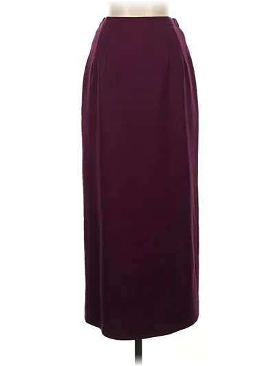 Pre-owned Talbots Wool Skirt In Burgundy