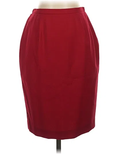 Pre-owned Talbots Wool Skirt In Burgundy
