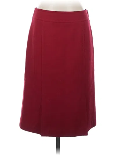 Pre-owned Talbots Wool Skirt In Burgundy