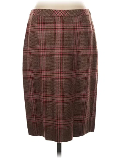 Pre-owned Talbots Wool Skirt In Burgundy
