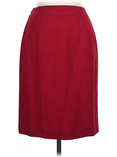 Pre-owned Talbots Wool Skirt In Burgundy