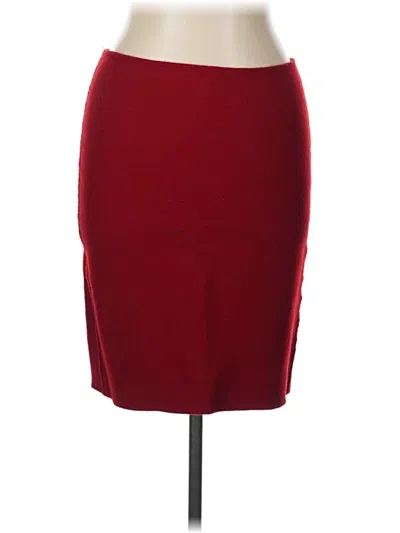 Pre-owned Talbots Wool Skirt In Burgundy