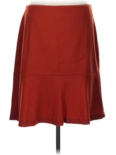 Pre-owned Talbots Wool Skirt In Burgundy