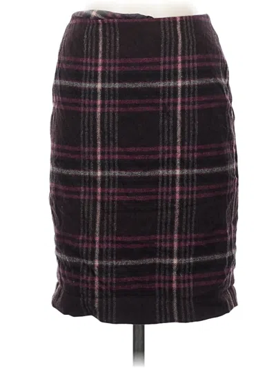 Pre-owned Talbots Wool Skirt In Burgundy