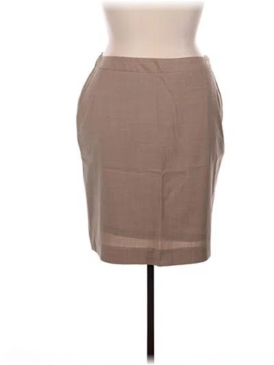 Pre-owned Talbots Wool Skirt In Tan