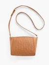 Talbots Woven Leather Crossbody Bag - Havana Tan - 001  In Brown